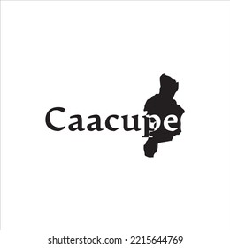 Caacupe-Karte und schwarze Beschriftung auf weißem Hintergrund