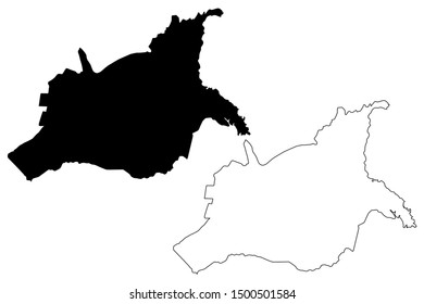 Caaguazu Department (Departments of Paraguay, Republic of Paraguay) map vector illustration, scribble sketch Caaguazú map