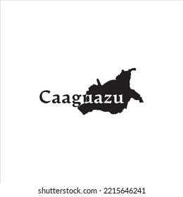 Caaguazu map and black lettering design on white background