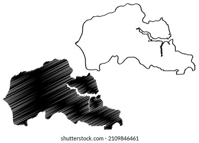 Caapiranga municipality (Amazonas state, Municipalities of Brazil, Federative Republic of Brazil) map vector illustration, scribble sketch Caapiranga map