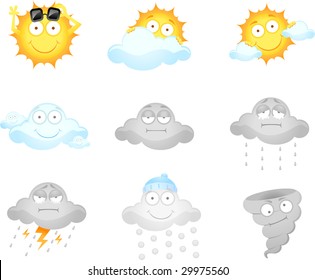 caartoon weather icons