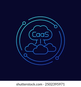 CaaS icon, cloud as a service linear design