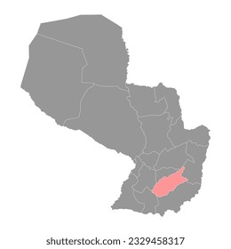 Caazapa department map, department of Paraguay. Vector illustration.