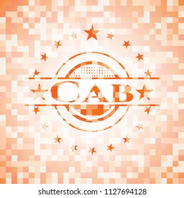 Cab abstract orange mosaic emblem