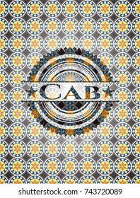 Cab arabesque badge. arabic decoration.