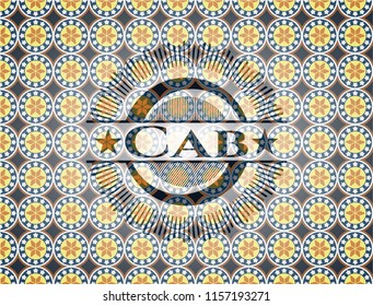 Cab arabesque style badge. arabic decoration.