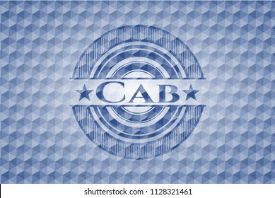 Cab blue polygonal emblem.