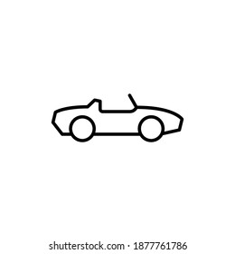 cab, cabrio, cabriolet icon in flat black line style, isolated on white background