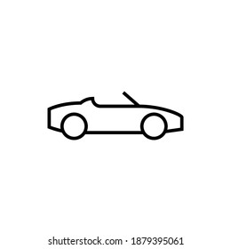 cab, cabrio, cabriolet icon in flat black line style, isolated on white background