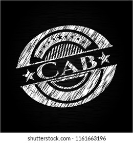 Cab chalk emblem written on a blackboard