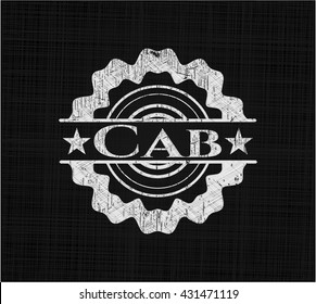 Cab chalk emblem written on a blackboard