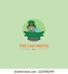 The cab driver vector mascot logo template. 