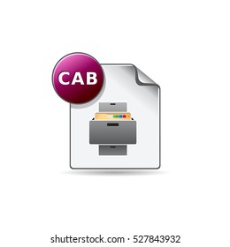 Cab file format icon in color. Compressed data computer