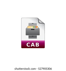 Cab file format icon in color. Compressed data computer