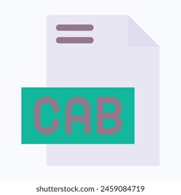 CAB File Format Vector Icon, Isolated On Abstract Background.

