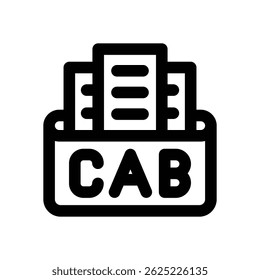 cab file line icon. Clean and minimalist vector icon for websites, mobile apps, presentations, and logos. Fully scalable and customizable for any project.