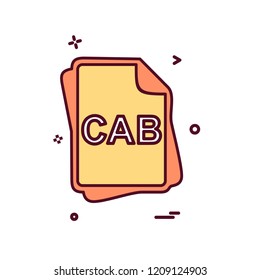 CAB file type icon design vector