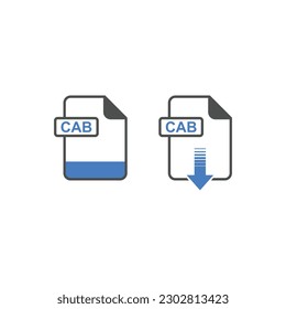 CAB Format Download Icon - Format Extension File Icon Vector Illustration For Web and Graphics Design.