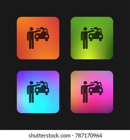Cab four color gradient app icon design
