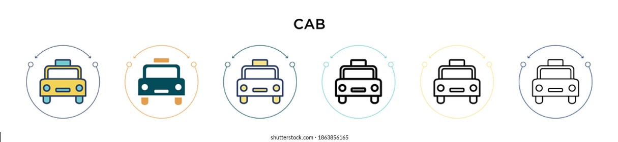 Icono de cangrejo en el estilo relleno, delgado, contorno y trazo. Ilustración vectorial de dos diseños de iconos vectoriales de taxi de color y negro para móviles, ui, web