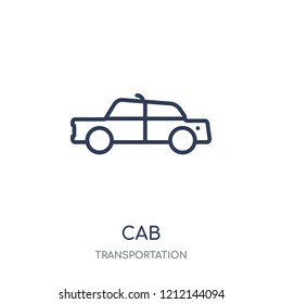 Cab icon. Cab linear symbol design from Transportation collection.