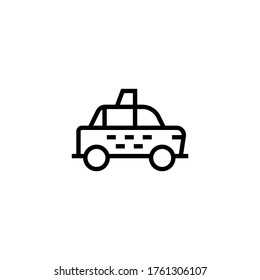 Icono de icono de cab icono vector vector en icono de estilo de línea negra, estilo aislado en fondo blanco