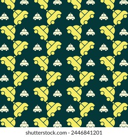 Cab interesting trendy multicolor repeating pattern vector illustration yellow design