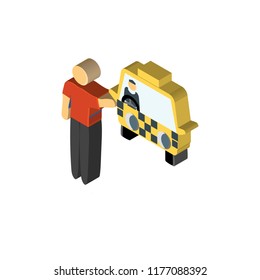 Cab isometric left top view 3D icon