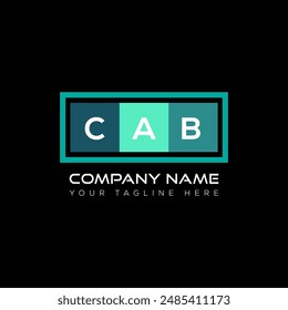 Diseño del logotipo de la letra CAB sobre fondo negro. Concepto de logotipo de letra de iniciales creativas CAB. Diseño de letra CAB.
