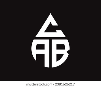 diseño del logotipo de forma de gota de agua de la letra CAB. Diseño sencillo del logo de CAB drop.