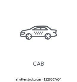 Cab linear icon. Modern outline Cab logo concept on white background from Transportation collection. Suitable for use on web apps, mobile apps and print media.