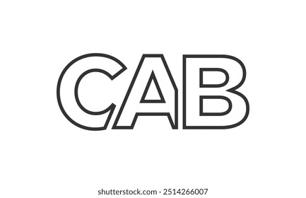 PLANTILLA de diseño de logotipo CAB con texto en negrita fuerte y moderno. Logotipo de Vector inicial basado en tipografía simple y mínima. Identidad de empresa de moda ideal para la presencia de la marca de las empresas.