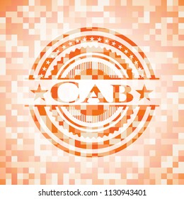Cab orange mosaic emblem