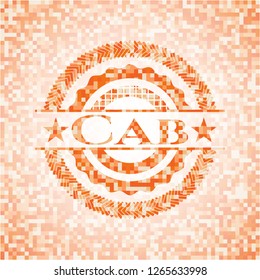 Cab orange mosaic emblem