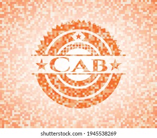 Emblema de mosaico de color naranja árabe. Ilustración vectorial. Detallado. 