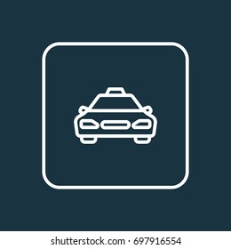 Cab Outline Symbol. Premium Quality Isolated Taxi  Element In Trendy Style.