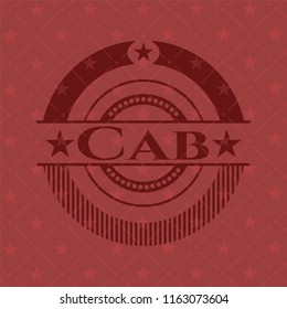 Cab retro style red emblem