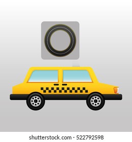 cab side circle road way design vector illustration eps 10