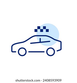 Cab with sign on top. Taxi service. Pixel perfect, editable stroke