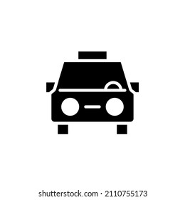 Cab, Taxi, Transportation Solid Icon Design Concept Para Web Y UI, Icono Simple Para Su Proyecto.