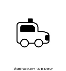 Cab, Taxi, Travel, Transportation Solid Line Icon Vector Illustration Logo Template. Suitable For Many Purposes.
