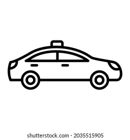 Icono De Contorno De Vector De Cab Aislado En Fondo Blanco
