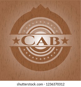Cab vintage wood emblem