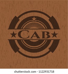Cab vintage wooden emblem