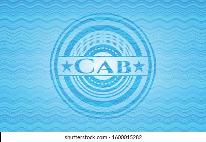 Cab water style badge. Vector Illustration. Detailed.
