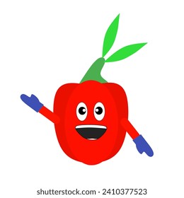cabai merah dengan latar belakang warna putih