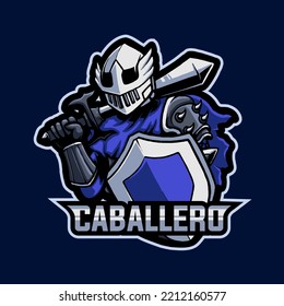 caballero mascot logo gaming vector illustration