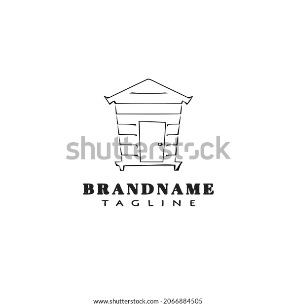 cabana beach logo cartoon icon design\
template black modern isolated flat\
illustration