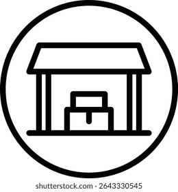 Design de ícone de linha de vetor Cabana