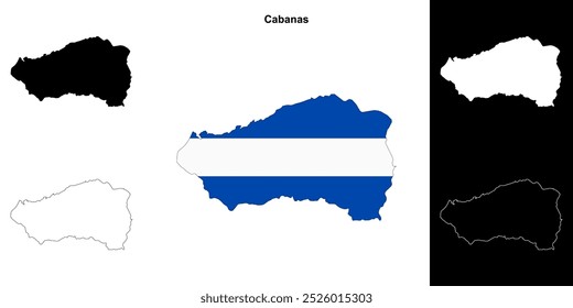 Conjunto de mapa de esquema del departamento de Cabanas